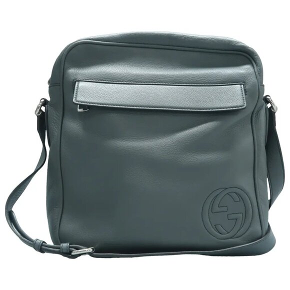 GUCCI Grey Leather Shoulder Bag 646-061425 - Picture 1 of 12
